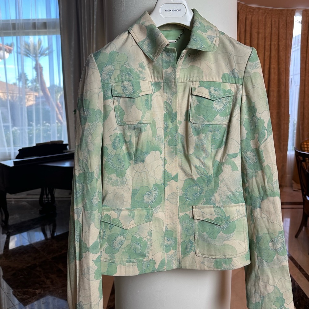 Elie Tahari Floral Jacket Blazer Lightweight Spring Jacket - Picture 13 of 14
